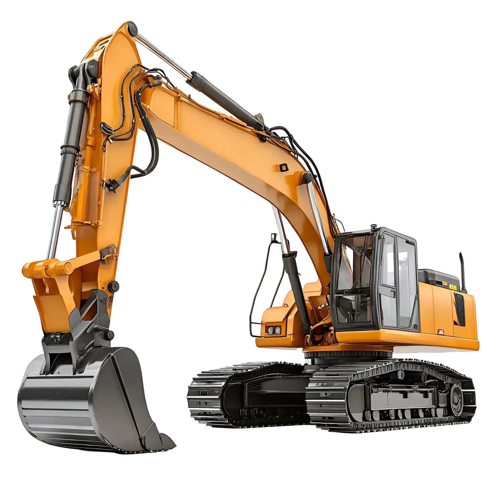 Hydraulic excavator with a rotating tilt bucket